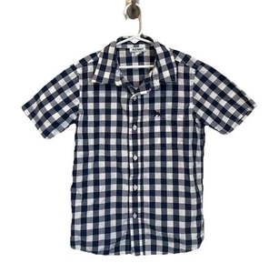Old Navy Plaid Shirt Boys Size Medium 8 Button Up Short Sleeve Collar - Picture 1 of 9