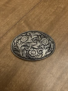 WIRKLICH SCHÖNE VINTAGE 70er FLORAL ARTWORK MODE UNISEX GÜRTELSCHNALLE - Bild 1 von 5