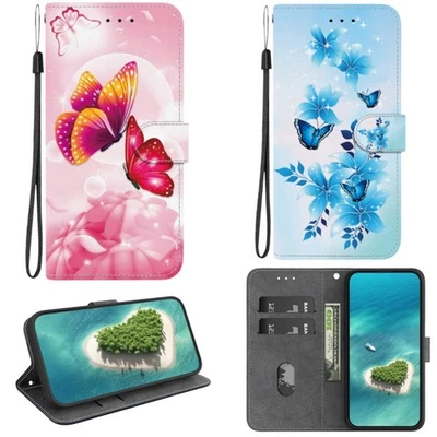 Case For Samsuang Galaxy Phone Flip Butterfly Leather Card Slot Stand Soft Cover - Image 1 of 4