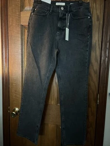 warp + weft 8/29 Ladies black Denim Jeans Straight High Rise 29 Inseam - Picture 1 of 10