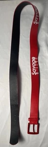 Vtg Ladies Belt Size Large 45” Red w/Word Savage 1.5" Wide - Picture 1 of 3