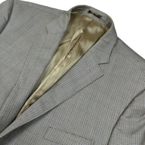 Peter Millar Men's 100% Wool 2-Button Blazer Jacket Brown/Black Check • 46 L - Picture 1 of 11