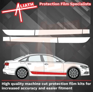 Adatto per Audi A6 S6 RS6 (4G) Porte Ala Inferiore Pietra Protezione Protezione Vernice Pellicola - Foto 1 di 3