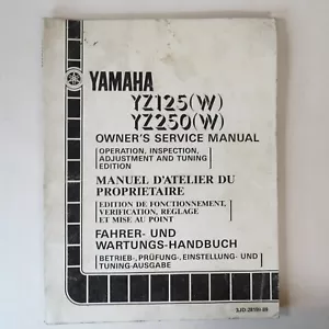 Yamaha YZ125 (W) YZ250 (W) Factory Motorcycle Owner's Service Manual Repair Book - Foto 1 di 3