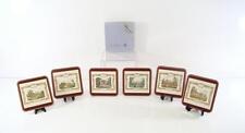 SET OF 6 PIMPERNEL ACRYLIC SATIN FINISH FRENCH CHATEAUX DE FRANCE COASTERS & BOX