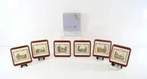 SET OF 6 PIMPERNEL ACRYLIC SATIN FINISH FRENCH CHATEAUX DE FRANCE COASTERS & BOX - Picture 1 of 1