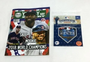 2018 World Series Champions Yawkey Way Report Red Sox Program & Jersey Patch Lot - Picture 1 of 1