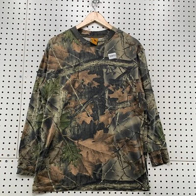 Trail Crest 狩猎迷彩衬衫男式中号绿色长袖户外 23X28.5 — 第 1/4 张图片