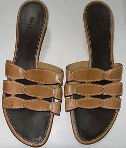 Sandalias mulas Cole Haan Estrella D12227 marrón claro cuero camel 10B Brasil - Imagen 1 de 24