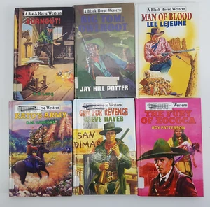 Black Horse Western Novels Hardcover x 6 Cowboy Horse Ranch Guns Law Mystery - Picture 1 of 16