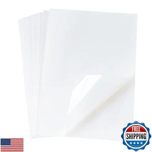 100 Sheets 8.5 x 11 Inch Clear Transparent Sheets 100% Transparency Film for - Picture 1 of 5