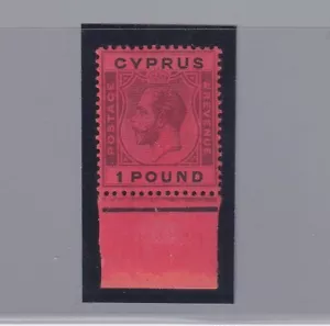 Cipro 1924 Giorgio V £ 1 violetto e nero su rosso bordo di foglio MNH 246/s210 - Bild 1 von 2