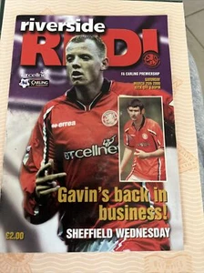 2000 Middlesbrough V Sheffield Wednesday Football Programme - Picture 1 of 3