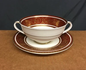 Royal Doulton Buckingham Cream Soup Bowl & Saucer-Made in England - Picture 1 of 3
