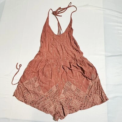 Mameluco Bandana Exuberante Rosa Malva Playa Verano Lazo Tirantes Talla Pequeña Para Mujer Foto 1 de 4