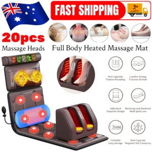 Massage Mat with Heat 10 Vibrating Nodes Full Body Massage Mat For Neck Back Leg - Picture 1 of 12