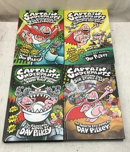 Captain Underpants Books 9-12 Dav Pilkey 4 Book Lot 9 10 11 12 ALL HARDCOVERS - Picture 1 of 2