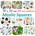 ✅LARGE COTTON BABY MUSLIN SQUARES CLOTHS REUSABLE NAPPY COMFORTER BABY SHOWER