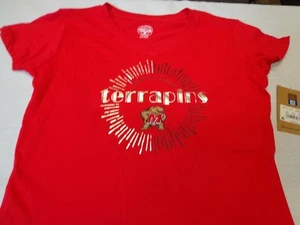 Maryland Terrapins Youth Girls XL 14/16 Rivalry Threads NCAA Red V Neck New - Picture 1 of 6