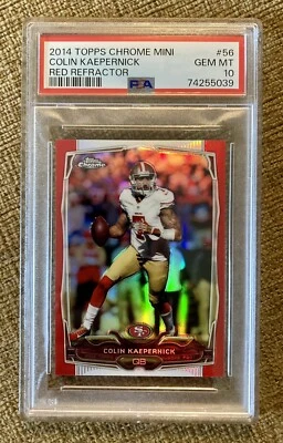 2014 Topps Chrome Mini RED Refractor Colin Kaepernick /5 PSA 10 Gem Mint FRESH - Image 1 of 2