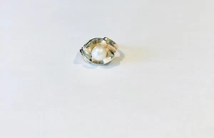 Vintage 14 Kt Gelbgold Perlenring, Ringgröße 5,5 - Bild 1 von 6