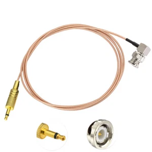 BNC Male Right Angle to 3.5mm 1/8" TS Male Plug RG316 Jumper Cable CCTV Camera - Picture 1 of 4
