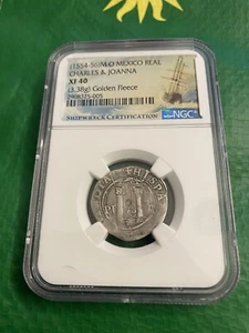 1554-56 Mexico Real / Shipwreck Golden Fleece NGC Xf - Picture 1 of 6
