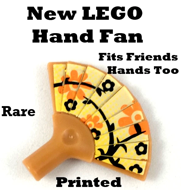 New LEGO Fan Handheld Asian Flowers PRINTED Rare Part Piece Handfan Hand A/C NEW - Image 1 of 1