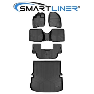 Custom Fit Floor Mats 3 Row Liner Set &Cargo Liner Black 2015-16 Ford Explorer - Picture 1 of 7