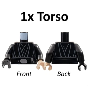 LEGO Star Wars - Black Tunic Jedi Robe Minifigure Torso - Picture 1 of 1