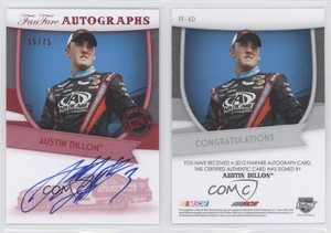 2012 Press Pass Fanfare Auto Red /75 Austin Dillon #AD Auto