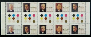 MINT 1994 PRIME MINISTERS WARTIME LEADERS STAMP GUTTER BLOCK OF 10. - Picture 1 of 1
