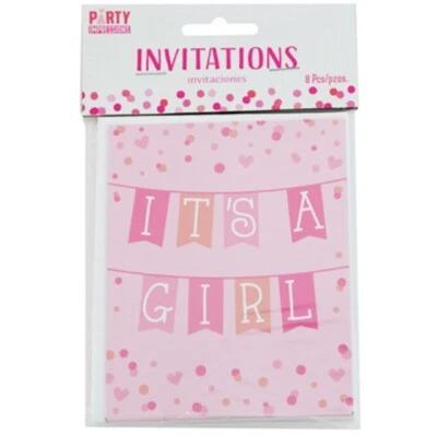 It’s a Girl Baby Shower Pink Invitations Fill in Cards - 8 count - Image 1 of 4