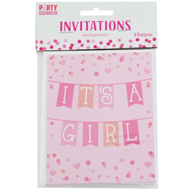 It’s a Girl Baby Shower Pink Invitations Fill in Cards - 8 count - Image 1 of 4