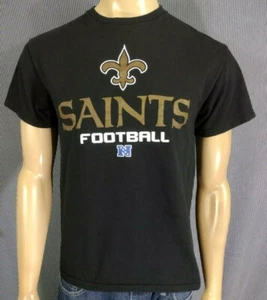 New Orleans Saints T-SHIRT NFL Team Apparel SS schwarz Baumwolle gold Logo Erwachsene M - Bild 1 von 6