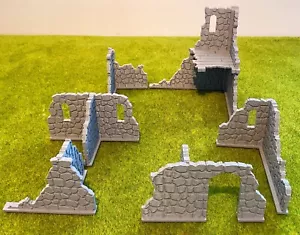 Ruined Fantasy Settlement x6 pieces 3D Printed Scenery Terrain, 28-32mm, RPG - Picture 1 of 9
