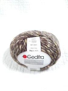 1 Knäuel Gedifra Metallic Wolle Garn Knäuel braun gold hellbraun Mischung 5013  - Bild 1 von 9