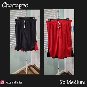 Champro Men's Black/ Red Reversible Basketball Shorts Sz Medium NWT - Picture 1 of 6