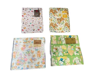4 Vintage American Greetings Hallmark Happy Easter Gift Wrap Sheets Paper Bunny - Picture 1 of 5