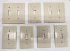 Lot of 7 Leviton Ribbed Ivory Light Switch Wall Plates -Bakelite- cover