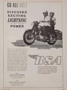 1967 BSA Lightning Motorcycle Print Ad - Picture 1 of 1