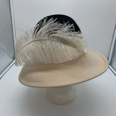 Sombrero de lana vintage para mujer Mr. Charles beige Geo W Bollman 100 % piel de cierva raro Foto 1 de 4