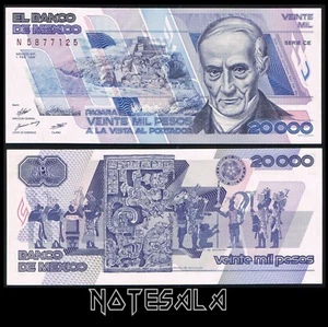 MEXICO 20000 20,000 PESOS 1988 Pick-92a UNC SERIE CE S/N N5877125 - Picture 1 of 1