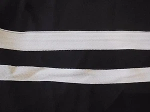 White Plain Cotton Linen Blend Fabric Ribbon /Blank Sewing Label Per M 2cm or3cm - Picture 1 of 3