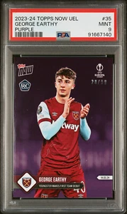 2023-24 Topps Now UEL #35 George Earthy RC Purple 28/99 PSA 9 - Picture 1 of 2