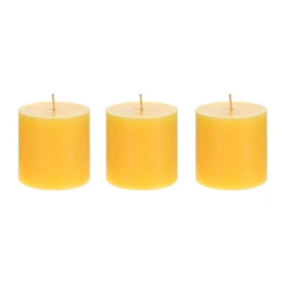 Mega Candles -  3 pcs 3" x 3" Hand Poured Citronella Scented Pillar Candle - Image 1 of 3