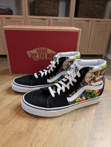 VANS Unisex Sk8-Hi FRUIT SKULL BLACK / WHITE - VN0005U9BA2 Men's 6.5 / Women's 8 - Picture 1 of 6
