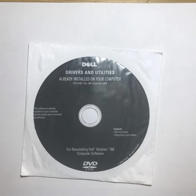 DELL Optiplex 760 drivers and utilities reinstalling SOFTWARE CD 2008 Sealed - Image 1 of 2