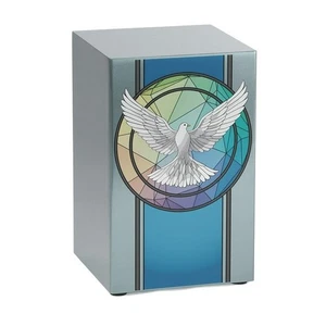 Urna de cremación para adultos At Peace Memorials Life lienzo paloma peltre 200 CI - Imagen 1 de 5