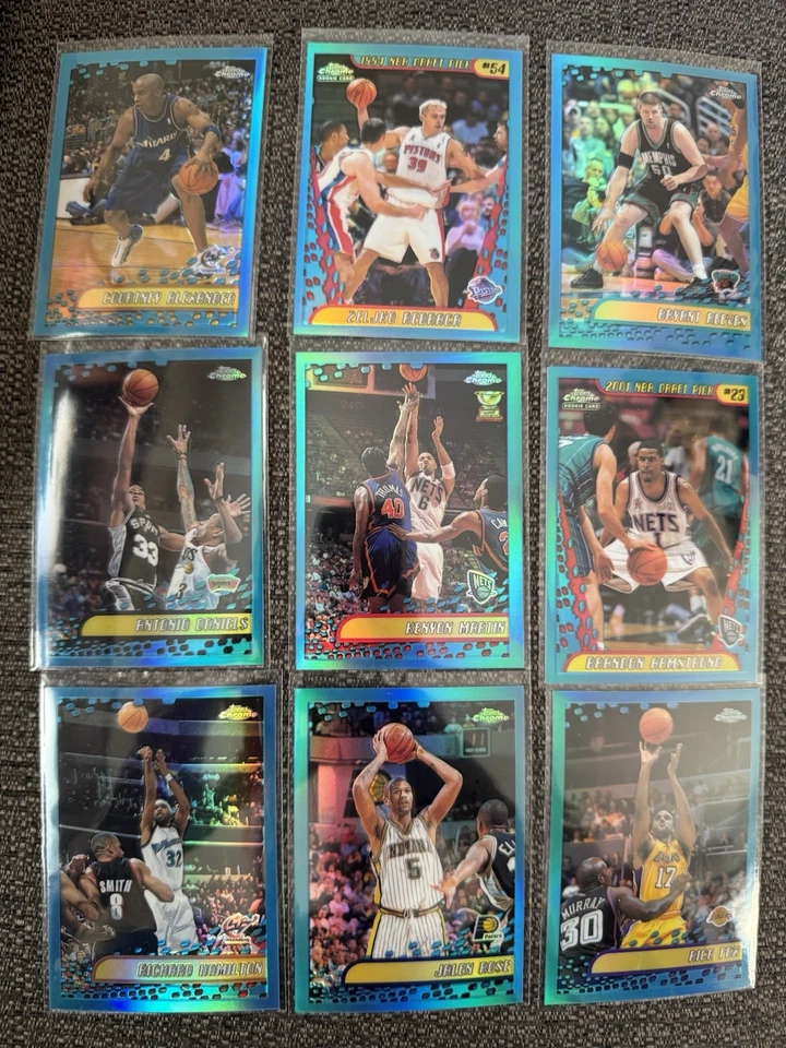 2001-02 Topps Chrome Refractor Lot 9 Cards - Jalen Rose, Richard Hamilton, Etc. - Image 1 of 1